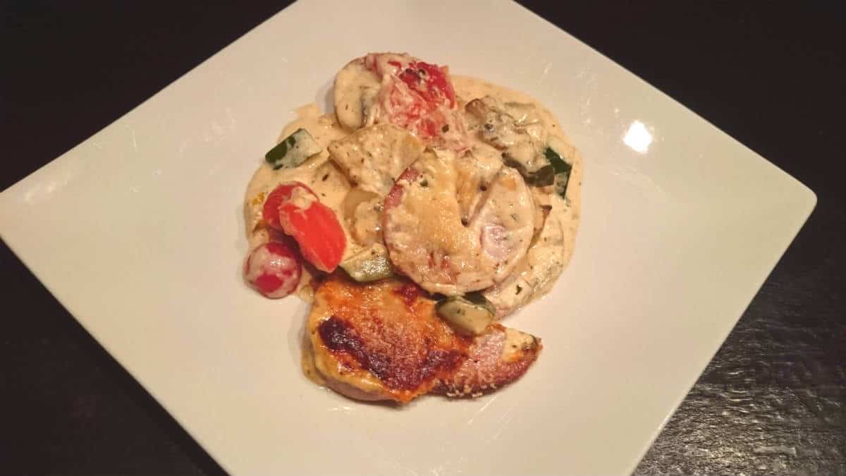 Falukorvsgratäng med smak av dragon och senap Falukorvsgratäng med smak av dragon och senap