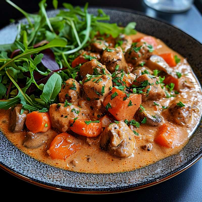 Mustig köttgryta med ajvar Mustig köttgryta med ajvar