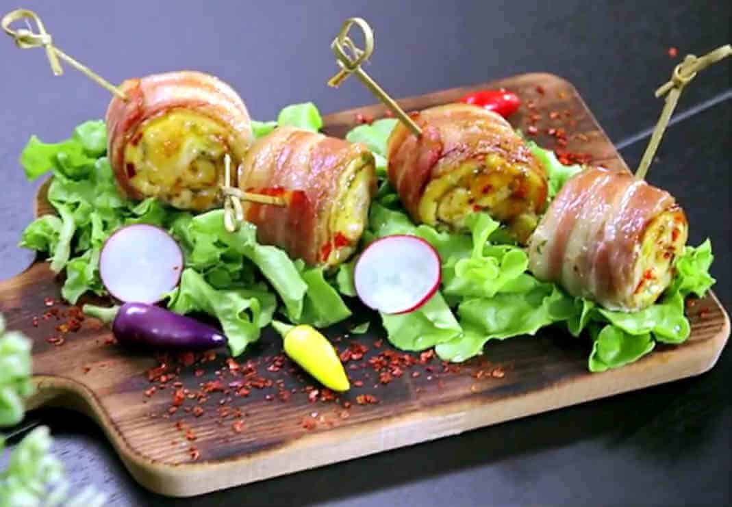 Baconlindade omelettrullar Baconlindade omelettrullar