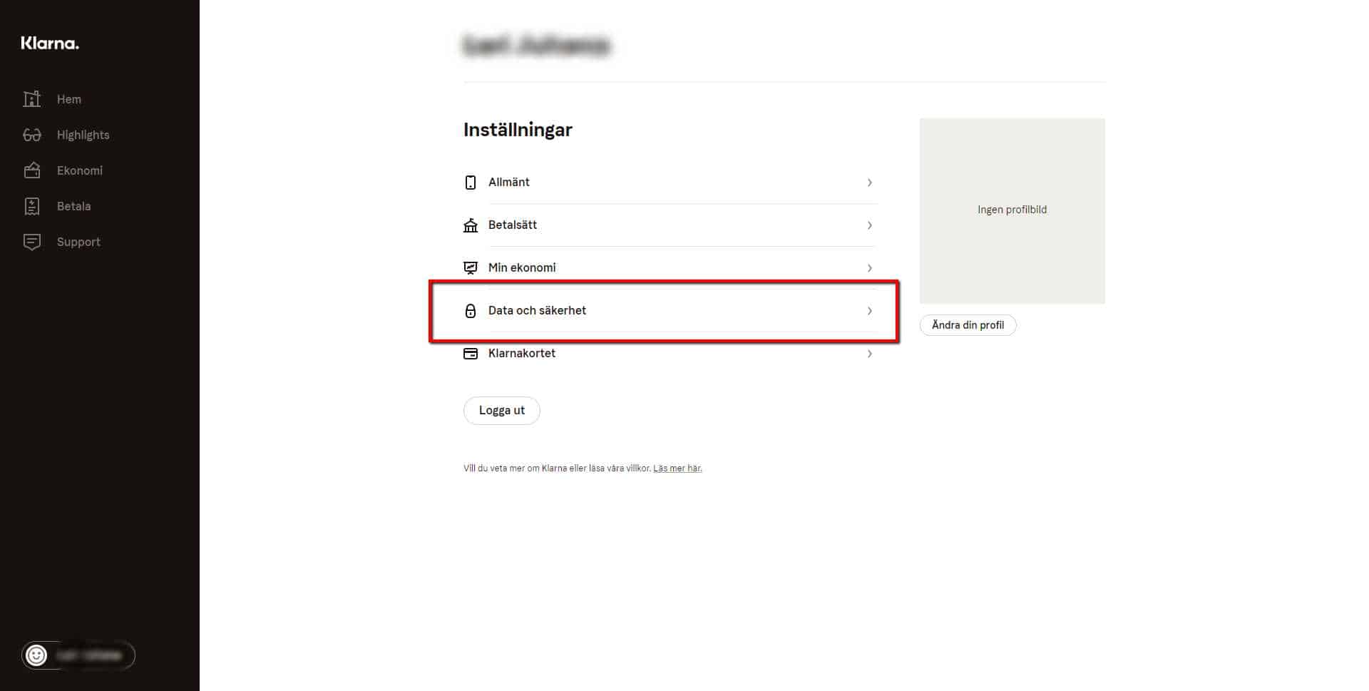 Öka din säkerhet på Klarna 10 Öka din säkerhet på Klarna