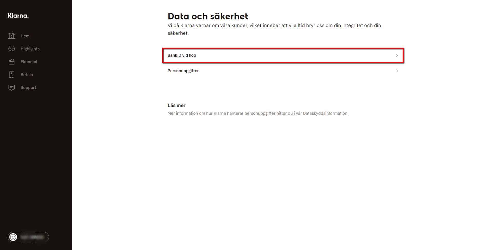 Öka din säkerhet på Klarna 11 Öka din säkerhet på Klarna