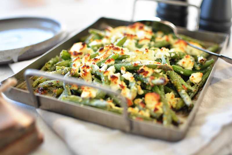Haricots verts i ugn med fetaost Haricots verts i ugn med fetaost