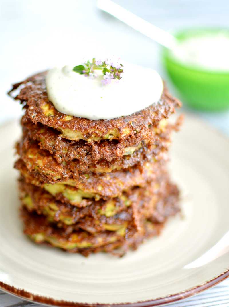 Zucchini fritters med yoghurtsås 9 Zucchini fritters med yoghurtsås | LCHF-arkivet
