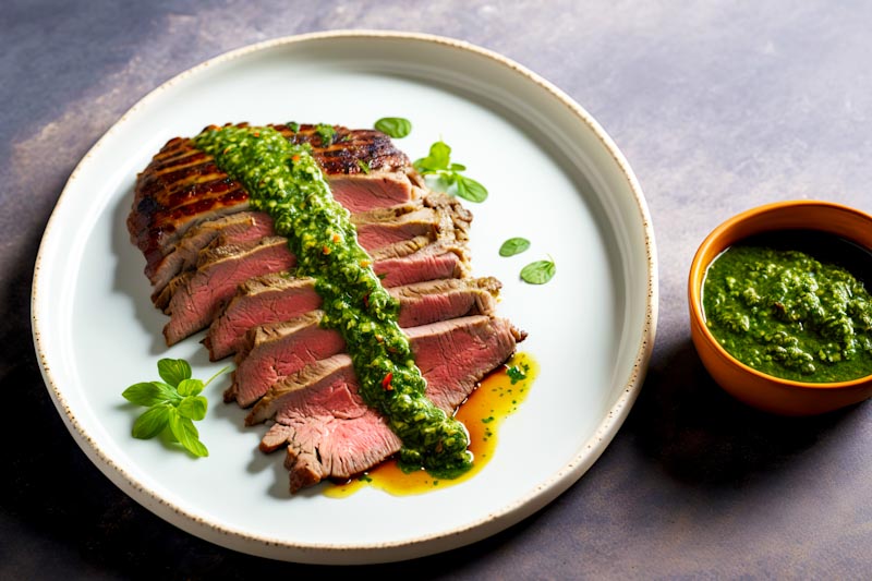 Chimichurri 4 En härlig chimichurri på en bit flankstek.