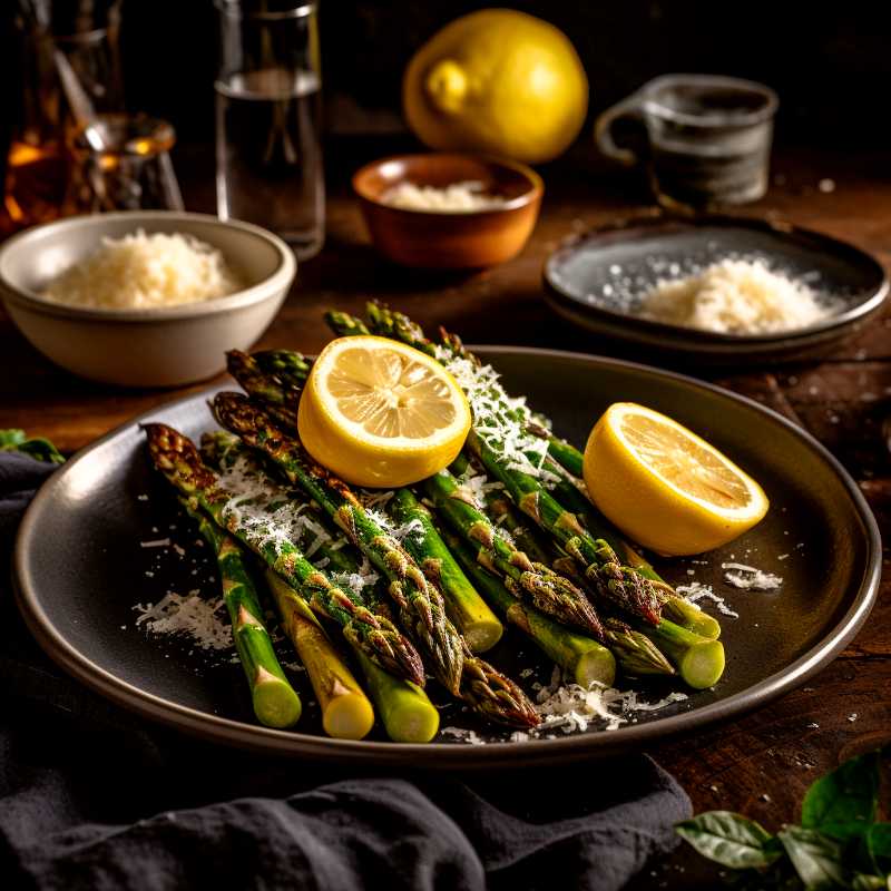 Grillad sparris med parmesanost och citron Grillad sparris med parmesanost och citron