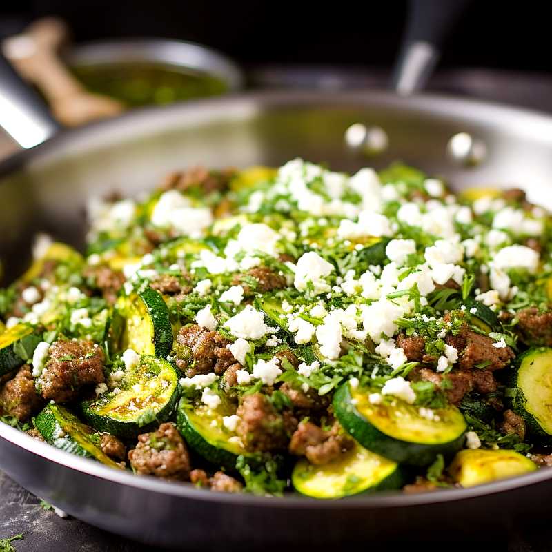 Köttfärs- och zucchinipanna med pesto 3 Köttfärs- och zucchinipanna med pesto | LCHF-arkivet