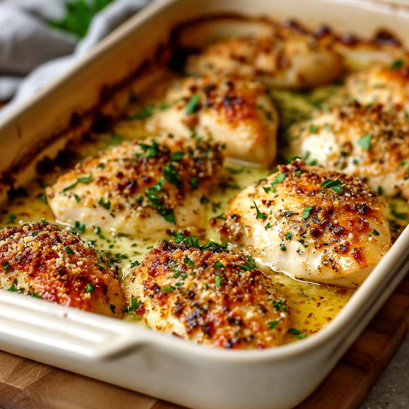 Vitlök- och parmesankyckling Vitlök- och parmesankyckling