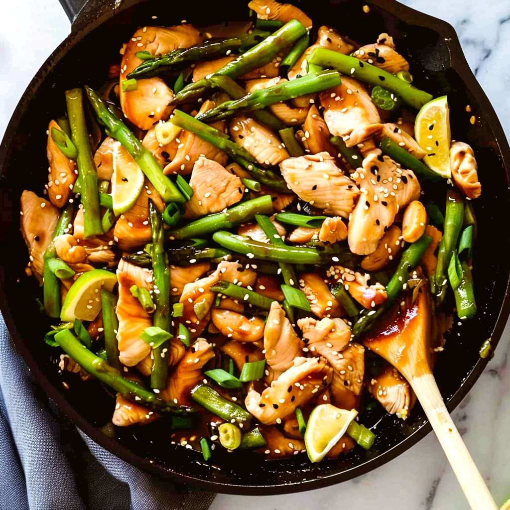 Citron, kyckling och sparris stir-fry Citron, kyckling och sparris stir-fry