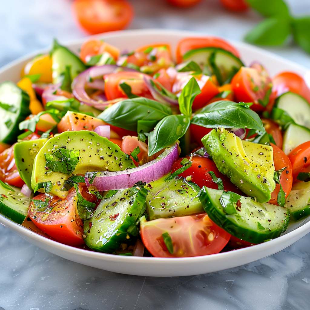 Avokado, tomat och gurksallad 4 Avokado, tomat och gurksallad | LCHF-arkivet