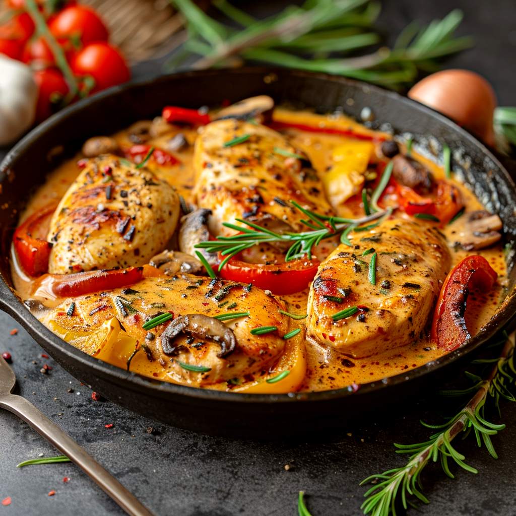 Krämig kyckling i panna 4 Krämig kyckling i panna | LCHF-arkivet