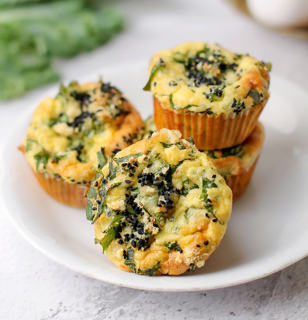 Äggmuffins med grönkål Äggmuffins med grönkål