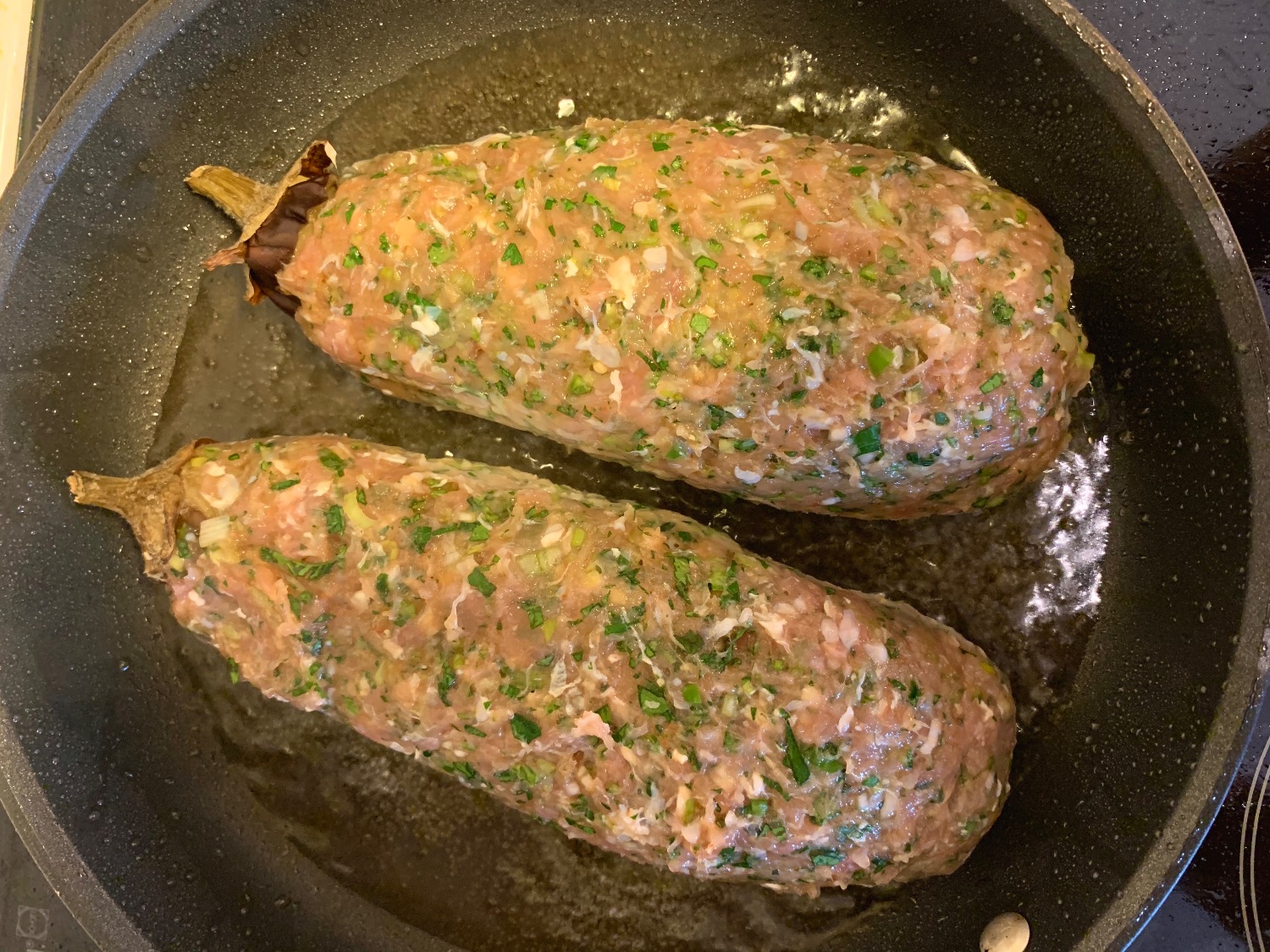 Lindade aubergine med köttfärs Lindade aubergine med köttfärs