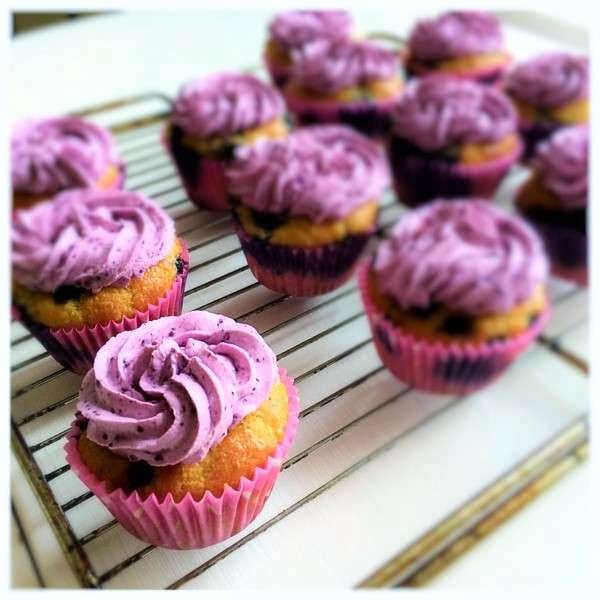 Blåbärscupcakes Blåbärscupcakes