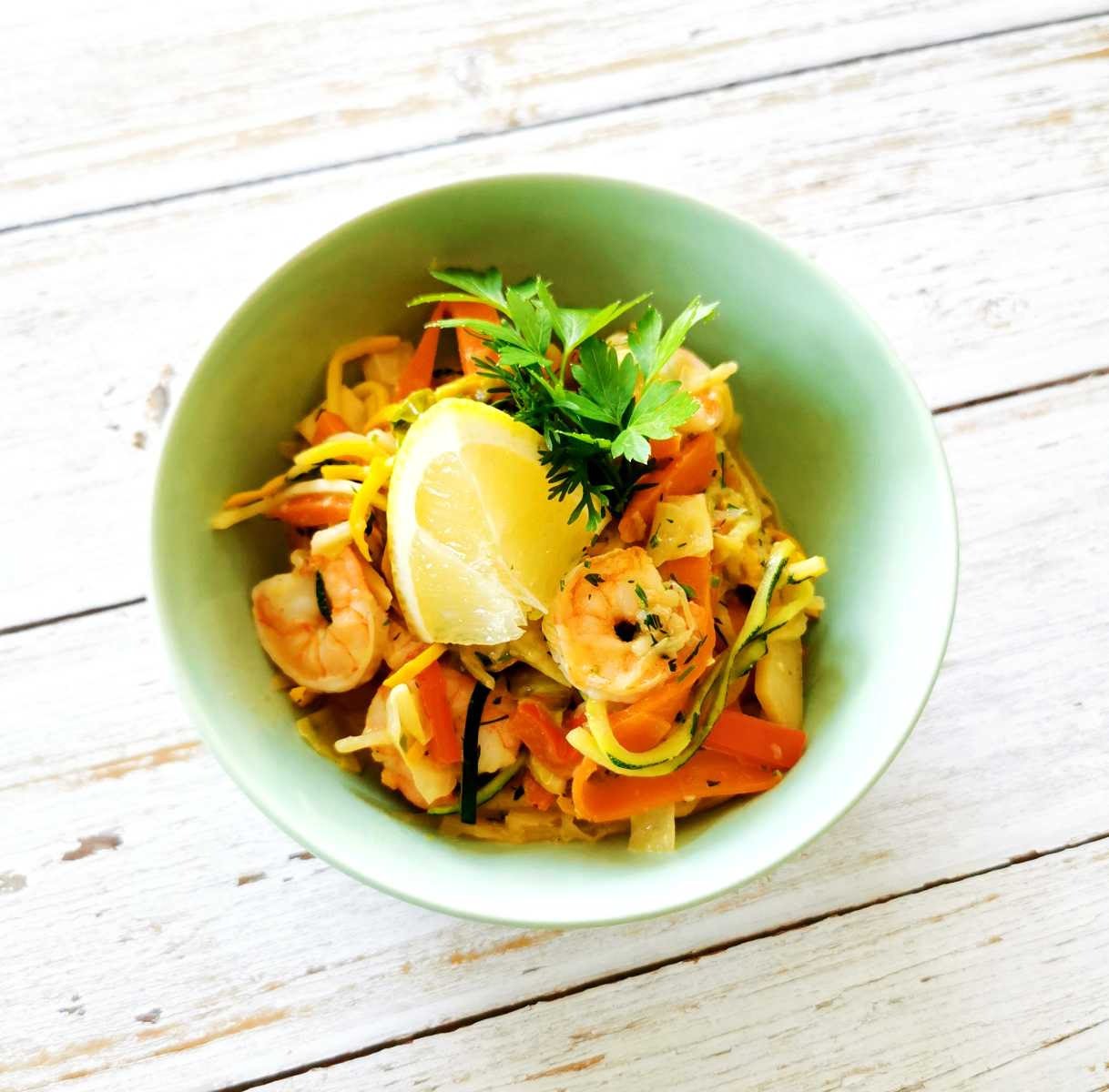 Thai scampi zoodlewok Thai scampi zoodlewok