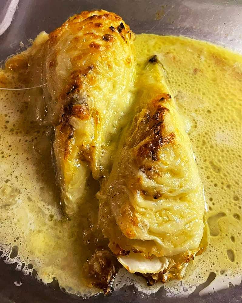 Mozzarellabakad spetskål Mozzarellabakad spetskål